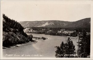 Fraser River at Soda Creek BC British Columbia c1957 Wrathall RPPC Postcard H20