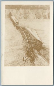 NIAGARA FALLS NY HONEYMOON BRIDGE COLLAPSE 1938 VINTAGE REAL PHOTO POSTCARD RPPC