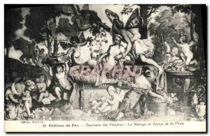 Old Postcard Pau Castle Castle Tapestry Collection The Grotesque Months Weddi...