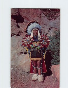Postcard North American Indian Chief in Full Dress Costume