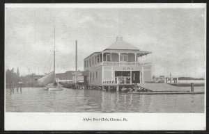 Alpha Boat Club, Chester, Pennsylvania, Very Early Postcard, Unused