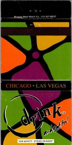 Vintage Matchbook Cover Drink Chicago, Illinois Las Vegas, Nevada MB171