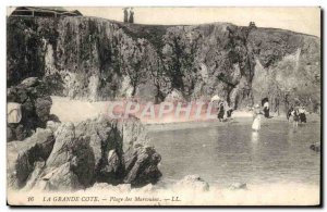 Old Postcard La Grande Riviera Beach Of Porpoises