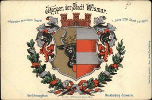 Mecklenburg Wismar Germany Heraldic Shield c1910 Vintage Postcard