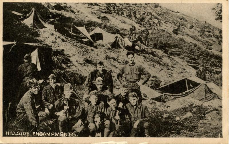 U.S. Military, WWI. U.S. Army, Hillside Encampments