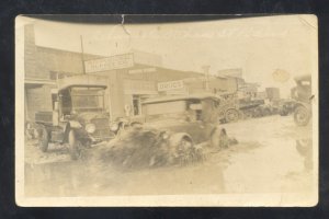 RPPC BARNET TEXAS DOWNTOWN STREET SCENE FLOOD 1927 REAL PHOTO POSTCARD