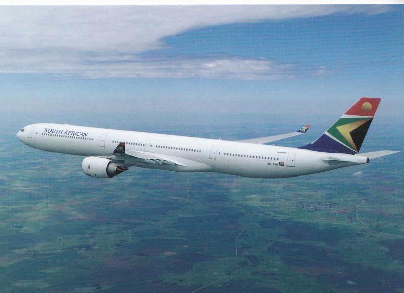 SOUTH AFRICAN AIRWAYS, Airbus A340-600, unused Postcard