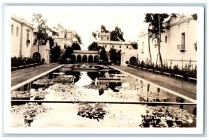 c1940's Balboa Park Pool & Botanical Garden San Diego CA RPPC Photo Postcard