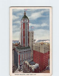 Postcard Singer Building, New York City, New York