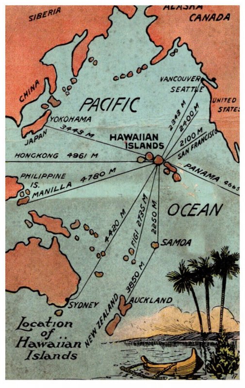 Map of Location of Hawaiian Islands