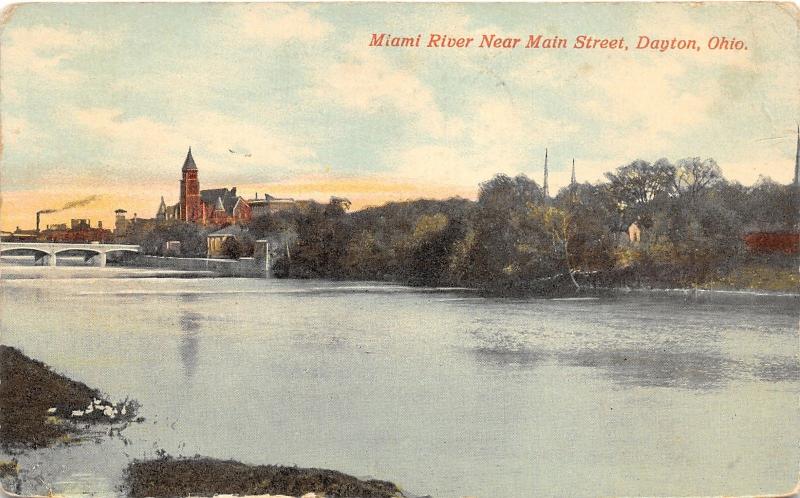 Dayton Ohio~Miami River (near Main Street)~Smoking Stack-Bridge-Church? Bknd~'12