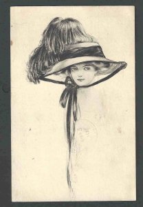 1910 PPC* Beautiful Woman In Fancy Hat Posted