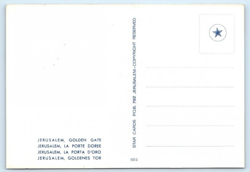 JERUSALEM Golden Gate ISRAEL 4x6 Postcard