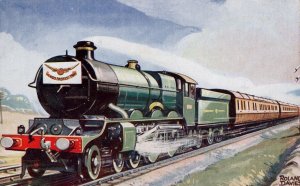 GWR Castle Class 4-6-0 Roland Davies Train Salmon Postcard