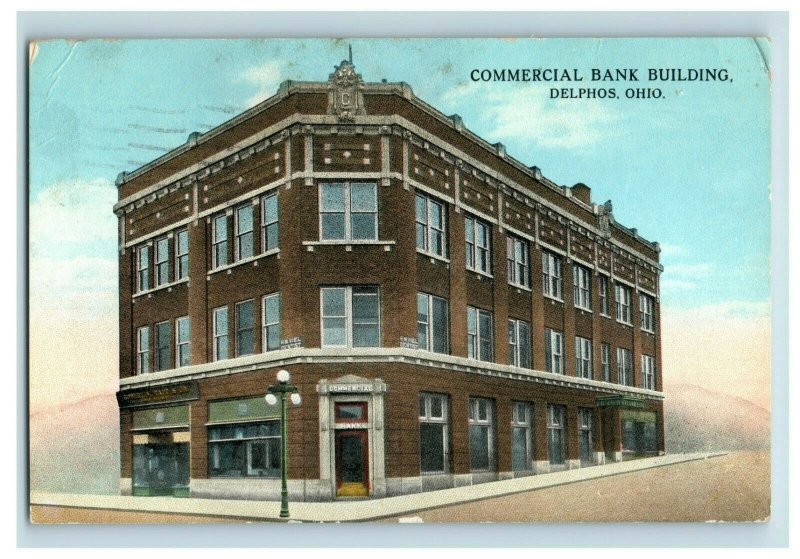 C. 1910-20 Commercial Bank Building Delphos, Ohio. Postcards F103 