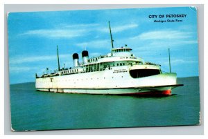 Vintage 1950's Postcard City of Petoskey Michigan State Ferry Mackinac Michigan