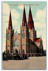 c1910 Exterior View Holy Family Catholic Church Tulsa Oklahoma Antique Postcard