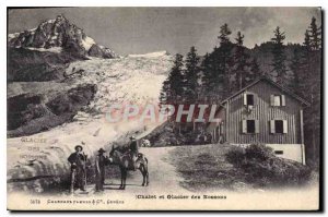 Old Postcard Chalet Bossons glacier and Donkey Mule