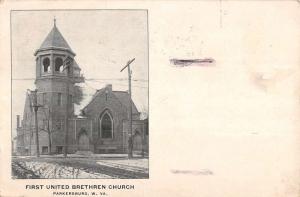 Parkersburg West Virginia First United Brethren Church Antique Postcard K54707