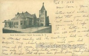 Central Depot, Syracuse, NY, New York, USA Train Railroad Station Depot 1906 ...