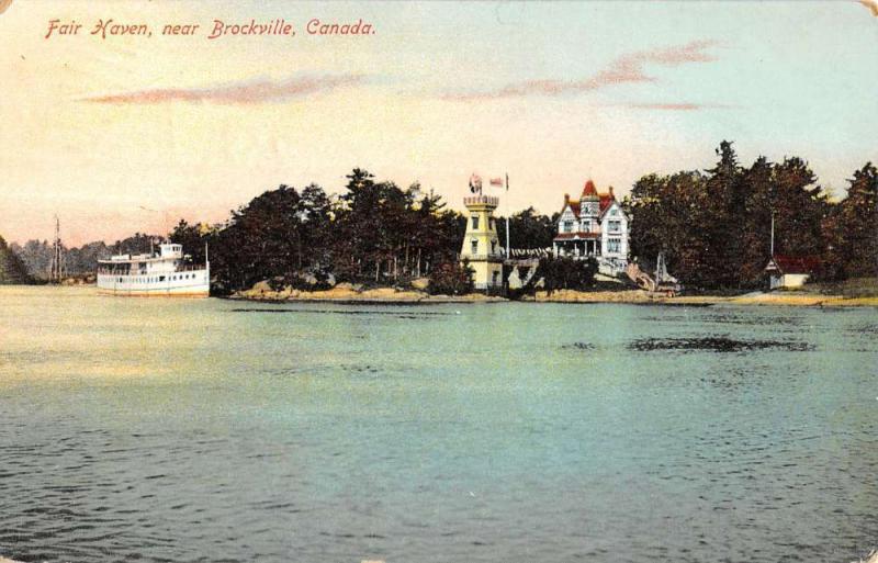 Brockville Canada Fair Haven Windmill Coastline Antique Postcard K15499