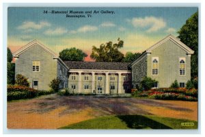 1928 Historical Museum and Art Gallery, Bennington, Vermont VT Postcard  