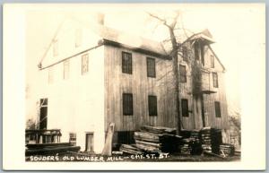 SOUDERTON PA SOUDERS OLD LUMBER MILL CHEST.ST VINTAGE REAL PHOTO POSTCARD RPPC