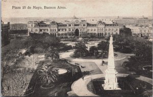 Argentina Buenos Aires Plaza 25 de Mayo Vintage Postcard C139