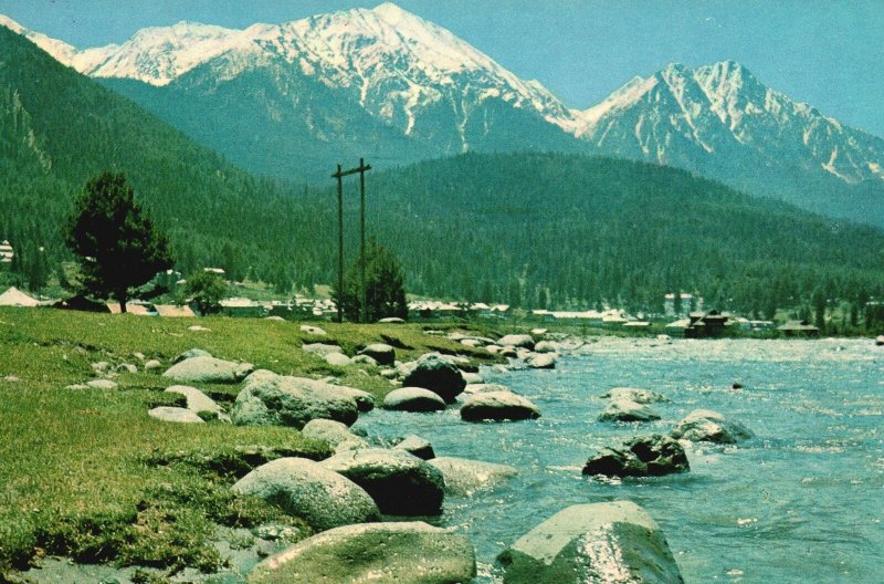 Vintage Postcard Lidder Valley Pahalgam Kashmir Tourist Spot Kashmir India