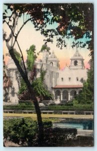 BALBOA PARK, San Diego CA ~ Handcolored LILY POND & Eucalyptus 1938  Hospital