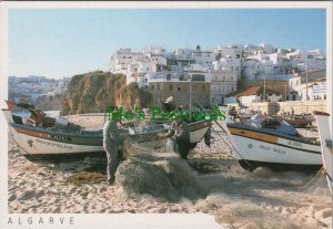 Portugal Postcard - Fishermen on The Beach at Albufeira, The Algarve Ref.RR14414