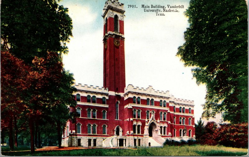 Vtg 1910s Vanderbilt University Main Building Nashville Tennessee TN Postcard