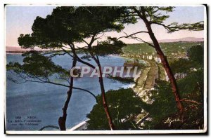 Old Postcard La Jetee Promenade Nice view of the castle