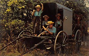 Amish Boys and Buggy Lancaster Pennsylvania, PA