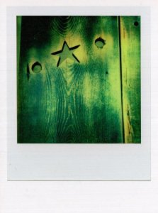 Vintage Varnish Garden Fence Turquoise Star Hole Award Analog Photo Postcard