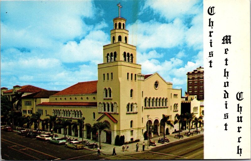 Vtg St Petersburg Florida FL Christ Methodist Church 1950s View Postcard