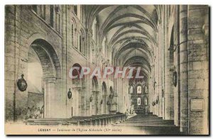 Old Postcard Lessay interior of the Abbey Church XI century