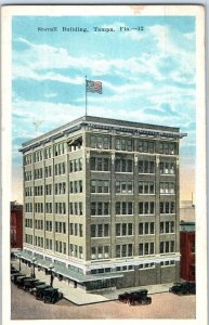 Stovall Building Tampa Florida w Vintage Cars Postcard