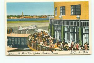 Old Vintage Postcards Ny Hotel Aviation Terrace La Guardia # 2363A