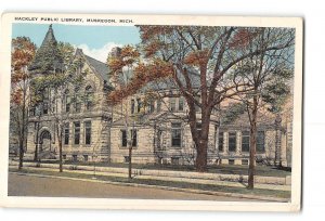 Muskegon Michigan MI Postcard 1936 Hackley Public Library