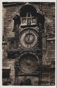 Czech Republic Prague, Praha The Old Clock On The Town Hall Vintage RPPC C183