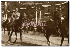 Old Postcard Army July 14, 1919 The parade of victorious troops Marechaux Jof...