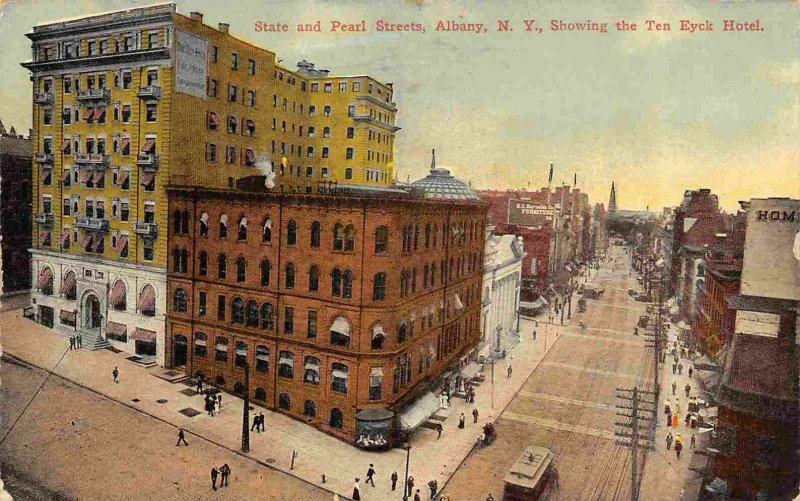 State & Pearl Streets Albany New York 1913 postcard