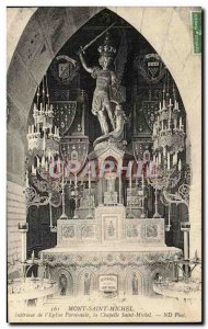 Old Postcard Mont Saint Michel Interior of I & # 39Eglise Parish Chapel Saint...