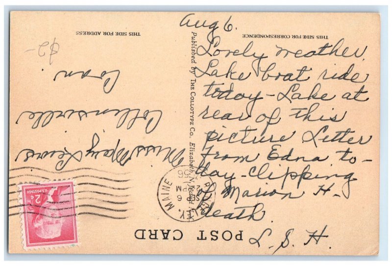 1956 View of Rangeley Lake Hotel Rangeley Maine ME Vintage Posted Postcard