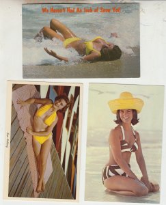 P3333 JL 3 dif vintage postcards bathing beauties, nice condition