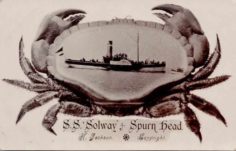 SS 'Solway' Ship Boat Spurn Head Crab Unused H. Jackson Real Photo Postcard G19