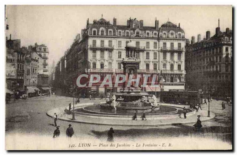 Postcard Old Lyon Place des Jacobins La Fontaine