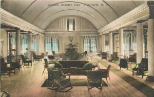 Postcard 1928 North Carolina Pinehurst Lounge Country Club hand colored 24-50