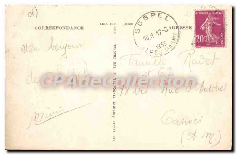 Postcard Old Sospel The old bridge